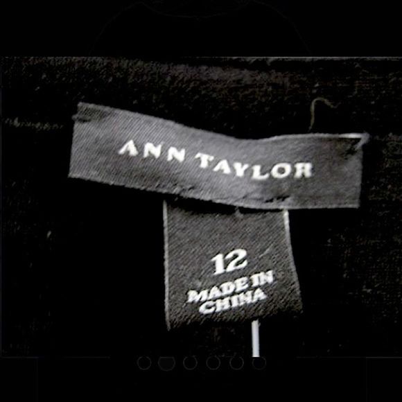 ANN TAYLOR Black Knee Length Pencil Dress w Round Neck Short Sleeve Stretch NWT - Picture 3 of 6